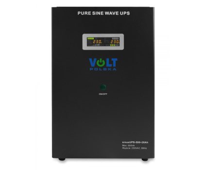 UPS (zasilacz awaryjny) VOLT SINUS UPS 500 + 26Ah (300/500W) [1,5m przewód]